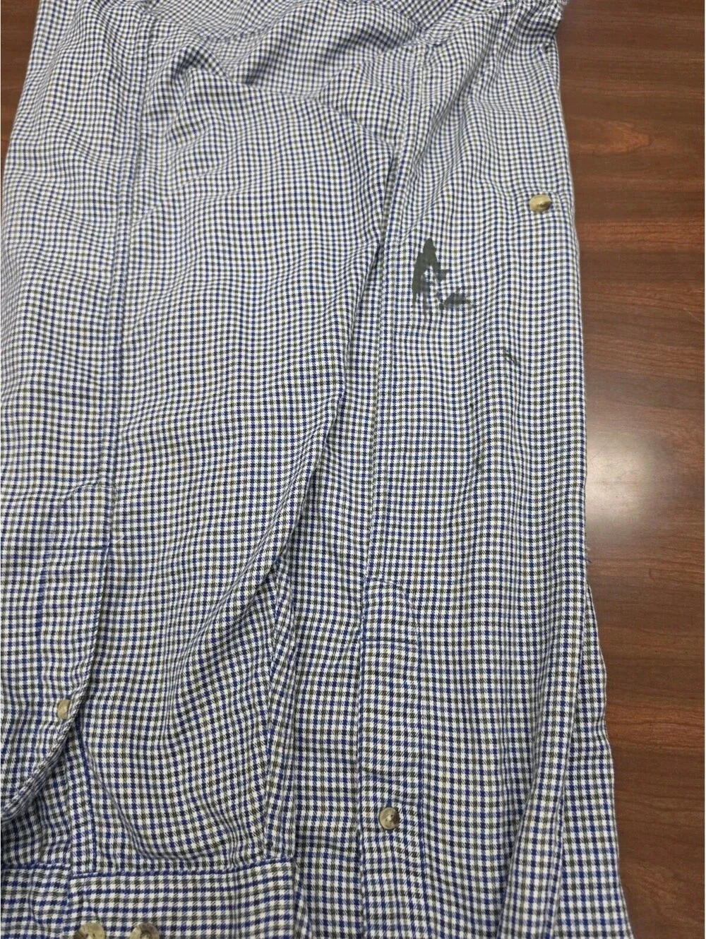 The North Face XXL Blue Check Plain Long Sleeve Hiking Outdoor Button Shirt